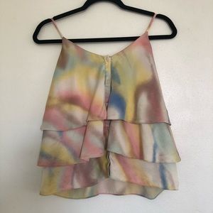 7 For All Mankind Spaghetti Straps Layered Blouse.